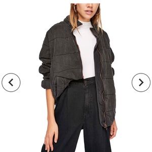 NWT free people dolman quilted jacket in black